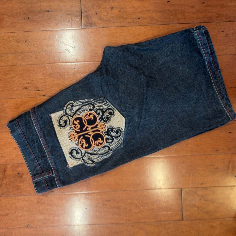 Coogi Men's Size 40 Embroidered Denim Jean Shorts